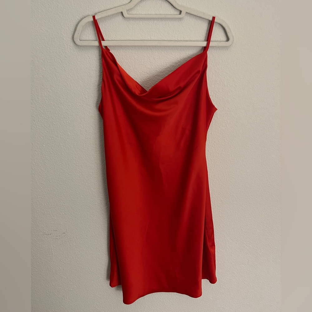 UO Red Cowl-Neck Dress